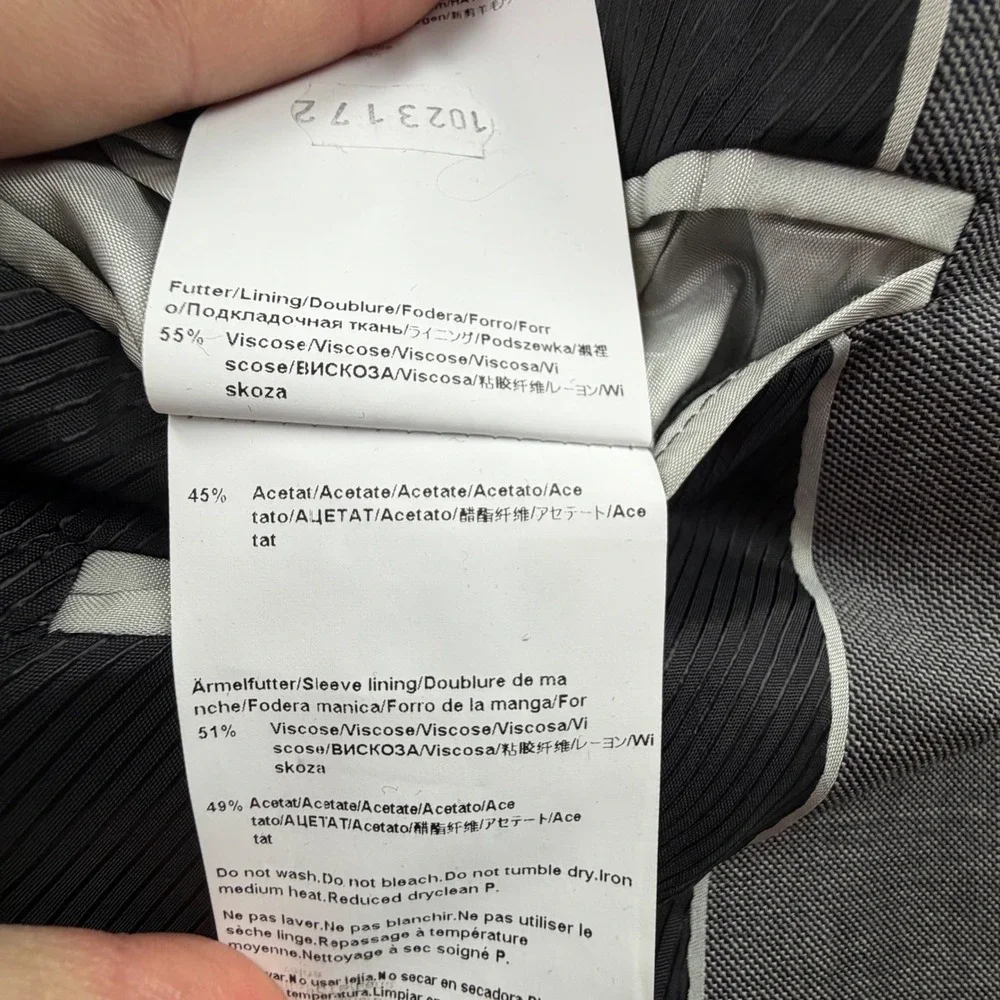 Hugo Boss James4 Sharp6 Gray Wool Suit Jacket Blazer 42L Tailored Two Button